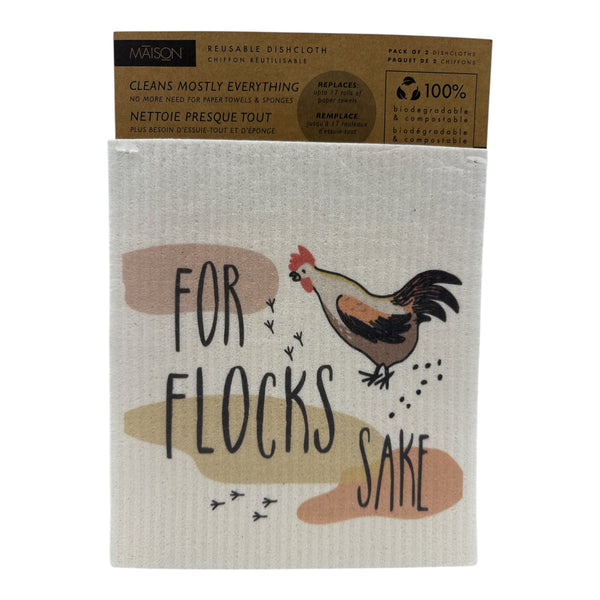 Reusable Dish Cloth - For Flocks Sake (Set of 2) - Lavender Ridge Farms