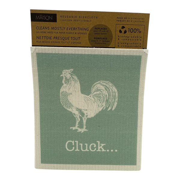 Reusable Dish Cloth - Rooster/Farm (Set of 2) - Lavender Ridge Farms